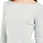 Blusa listrada feminina Charter Club manga 3/4 verde tamanho P
