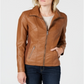 Jaqueta de couro sintético feminina Style &amp; Co, marrom, tamanho extragrande