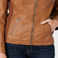 Jaqueta de couro sintético feminina Style &amp; Co, marrom, tamanho extragrande