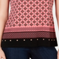 Top feminino estampado com decote em V, tamanho P, rosa, Charter Club
