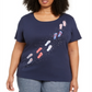 Karen Scott Top Feminino Steps Graphic Azul Tamanho Pequeno