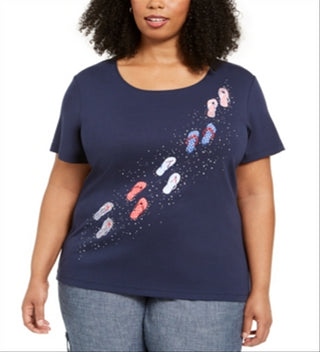 Karen Scott Top Feminino Steps Graphic Azul Tamanho Pequeno