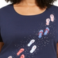 Karen Scott Top Feminino Steps Graphic Azul Tamanho Pequeno