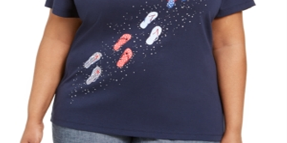 Karen Scott Top Feminino Steps Graphic Azul Tamanho Pequeno