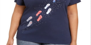 Karen Scott Top Feminino Steps Graphic Azul Tamanho Pequeno