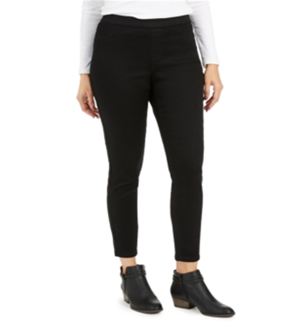 Calças jegging skinny femininas com forro de lã, estilo &amp; co, pretas, tamanho pequeno, extragrande