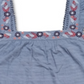 Top feminino estilo &amp; co plus size pointelle linear jacquard com alça bordada azul tamanho 4X
