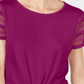 Blusa feminina plus size com amarração frontal e manga de renda, tamanho 4XL, da INC International Concepts