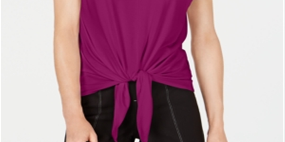 Blusa feminina plus size com amarração frontal e manga de renda, tamanho 4XL, da INC International Concepts