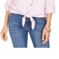 Camisa feminina de algodão bordado com bainha amarrada, estilo &amp; co, rosa, tamanho pequeno pequeno