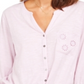Camisa feminina de algodão bordado com bainha amarrada, estilo &amp; co, rosa, tamanho pequeno pequeno