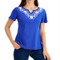 Karen Scott Blusa Feminina Gola Alta Azul Tamanho Pequeno X-S