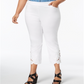 Calça capri feminina plus size com bainha de renda da INC International Concepts, branca brilhante, tamanho 14W