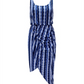 Vestido longo assimétrico feminino INC International Concepts, azul, tamanho médio