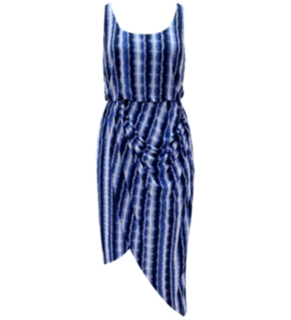 Vestido longo assimétrico feminino INC International Concepts, azul, tamanho médio