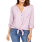 Blusa feminina com bolsos e ilhós e amarração frontal, estilo &amp; co, rosa, tamanho extrapequeno