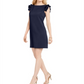 Vestido feminino Vince Camuto com babados no ombro, azul, tamanho 6