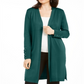 Cardigan feminino com mangas rendadas da coleção JM, verde, tamanho XX-G
