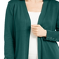 Cardigan feminino com mangas rendadas da coleção JM, verde, tamanho XX-G