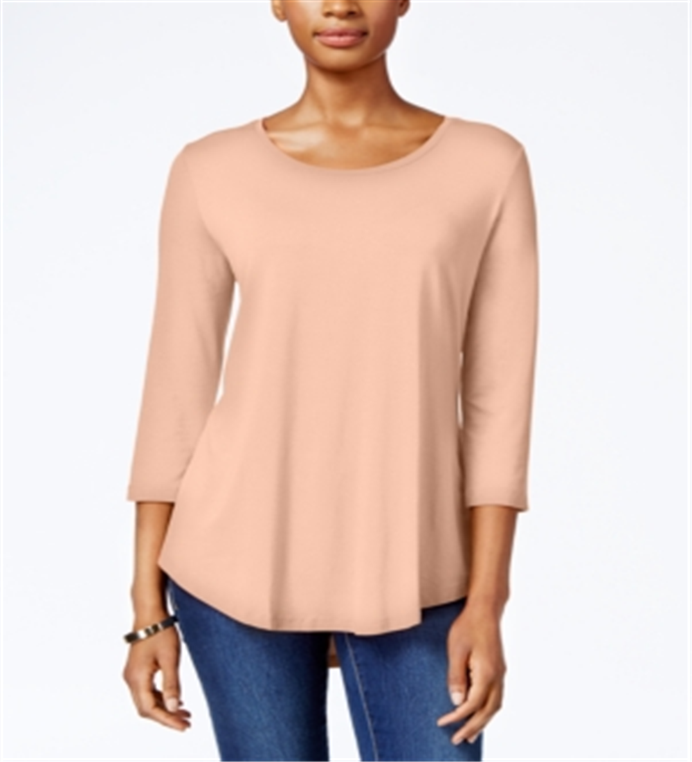 JM Collection Top feminino manga três quartos rosa tamanho pequeno P/M