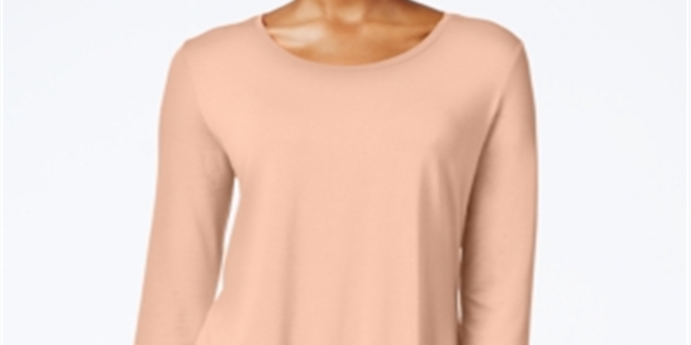 JM Collection Top feminino manga três quartos rosa tamanho pequeno P/M