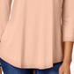 JM Collection Top feminino manga três quartos rosa tamanho pequeno P/M