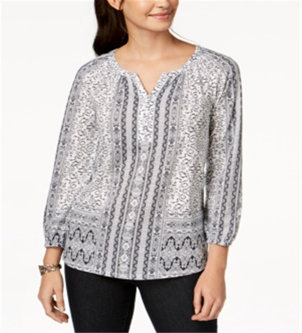 Camiseta feminina branca de manga comprida Style &amp; Co, tamanho pequeno XL