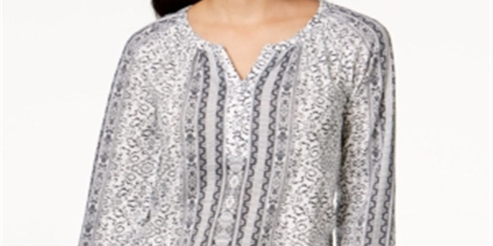 Camiseta feminina branca de manga comprida Style &amp; Co, tamanho pequeno XL