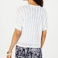 Suéter de malha feminino Charter Club Open Stitch azul tamanho pequeno XL