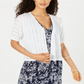 Suéter de malha feminino Charter Club Open Stitch azul tamanho pequeno XL