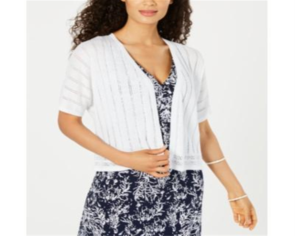 Suéter de malha feminino Charter Club Open Stitch azul tamanho pequeno XL