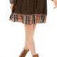 Vestido camponês estampado de manga comprida estilo Petite &amp; Co, preto, tamanho PL