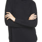 Eileen Fisher Suéter Feminino de Lã Merino com Gola Redonda Preto Tamanho Grande