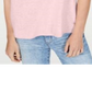Blusa feminina INC International Concepts com ombros descobertos e mistura de linho e renda, rosa, tamanho X-S