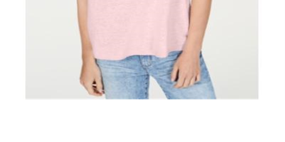 Blusa feminina INC International Concepts com ombros descobertos e mistura de linho e renda, rosa, tamanho X-S