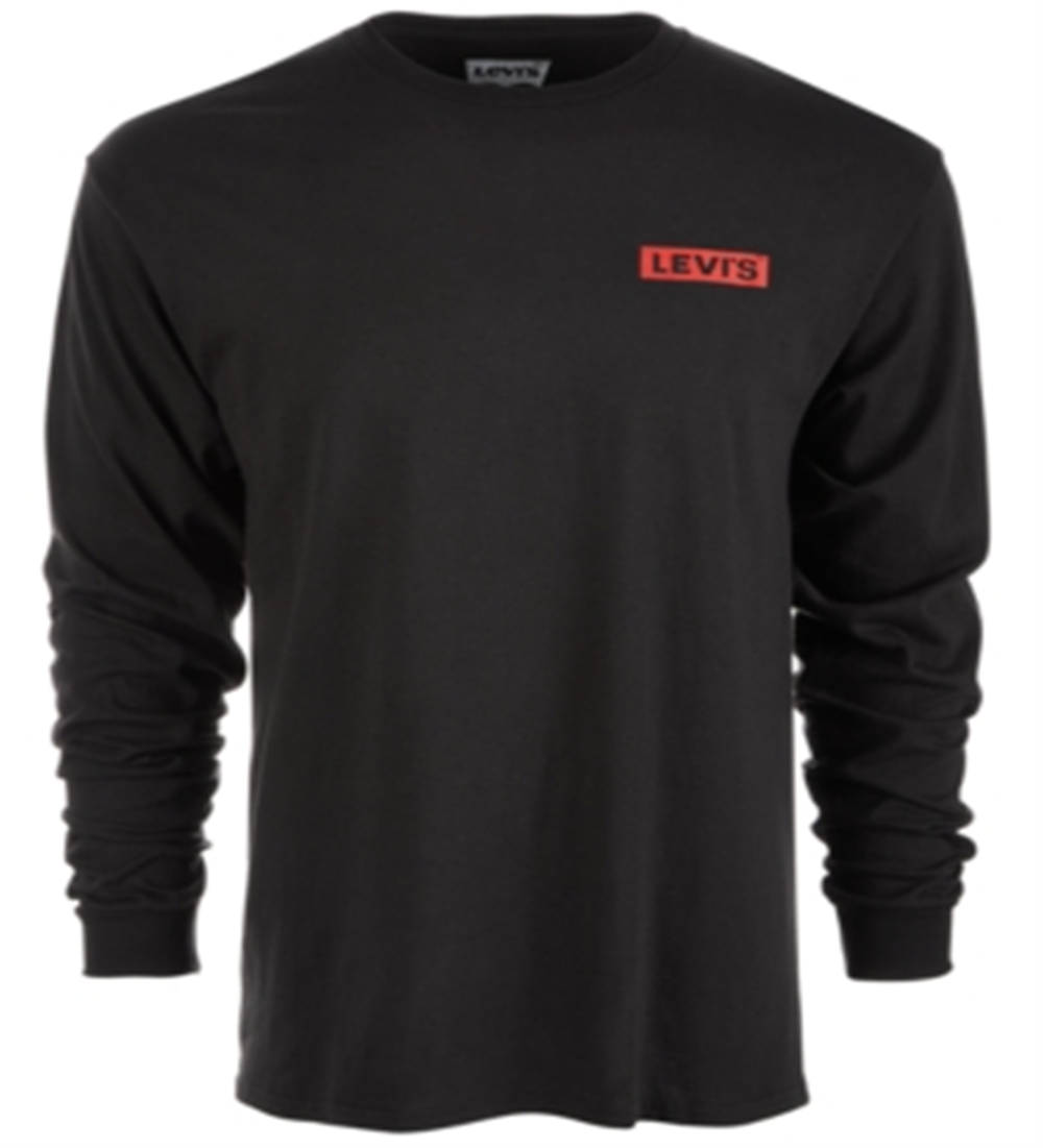Camiseta Levi's Masculina Manga Longa com Logo Gráfico, Preta, Tamanho GG