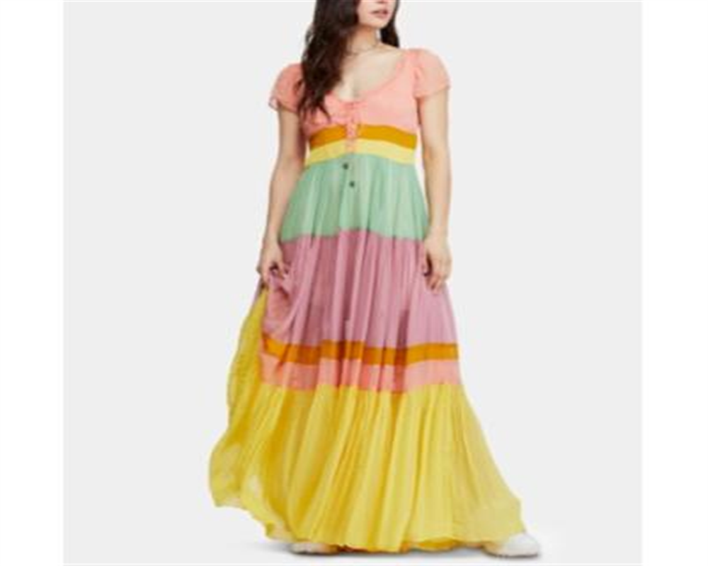 Vestido longo Hocus Pocus feminino da Free People, rosa, tamanho grande