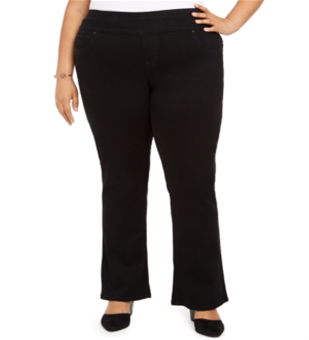 Jeans feminino estilo &amp; co plus size Ella Bootcut preto tamanho 14W