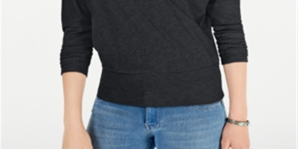 Gypsies &amp; Moondust Junior's Surplice Waffle Knit Top Azul Tamanho X-S