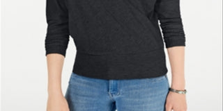 Gypsies &amp; Moondust Junior's Surplice Waffle Knit Top Azul Tamanho X-S