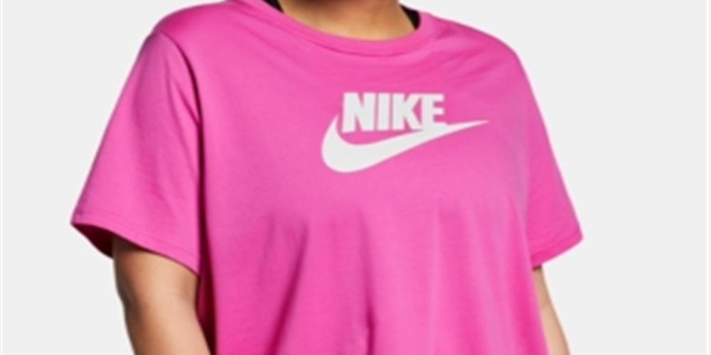 Camiseta Nike Sportswear Cotton Logo Feminina Rosa Tamanho GG