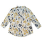 Blusa feminina floral com manga 3/4, branca, tamanho médio