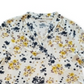 Blusa feminina floral com manga 3/4, branca, tamanho médio