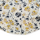 Blusa feminina floral com manga 3/4, branca, tamanho médio
