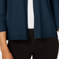 Cardigan feminino com tachas e frente aberta, tamanho XX-G, azul, da coleção JM