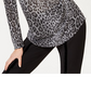 INC International Concepts Top feminino metálico Cheetah cinza tamanho P