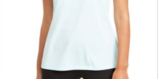 Ideology Women's Heathered Keyhole Back Tank Top Blue Size X-Large