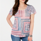 Blusa estampada feminina Style &amp; Co, rosa, tamanho pequeno P