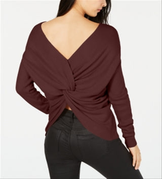 Suéter feminino Bar III Twist Back, marrom, tamanho GG