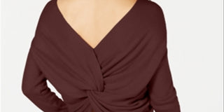 Suéter feminino Bar III Twist Back, marrom, tamanho GG